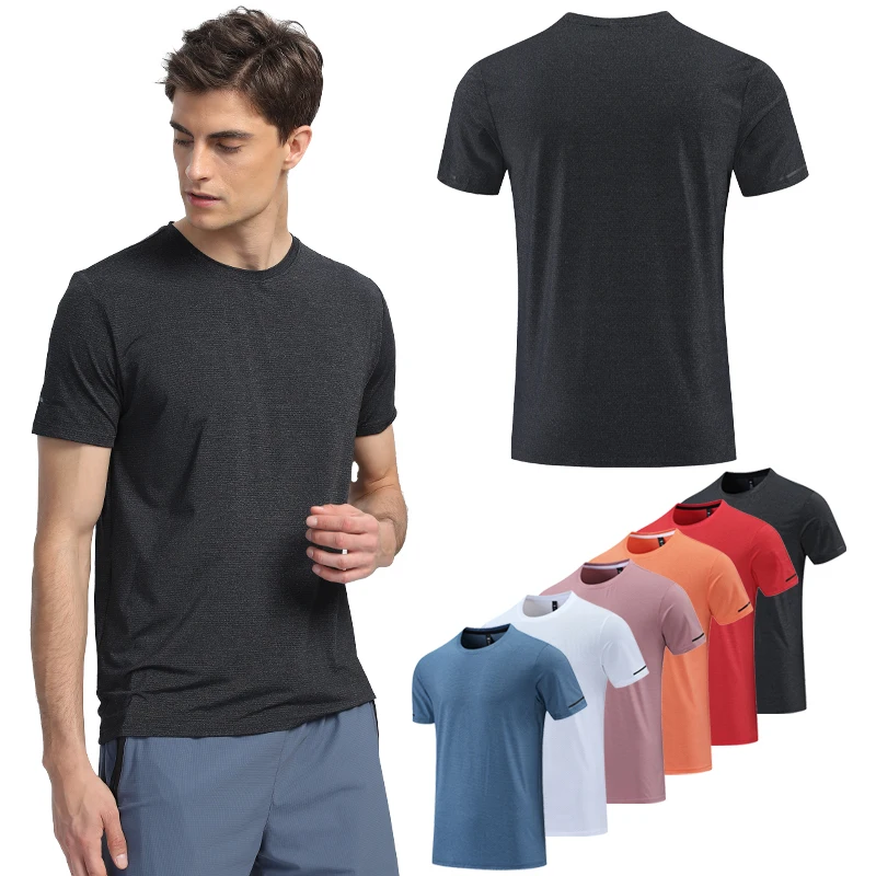 Men Prints Running Short Sleeve Casual Sport Fitness Tee 2022 Summer Thin Gym Shirts Quick Dry Bodybuilding Top Training T-shirt