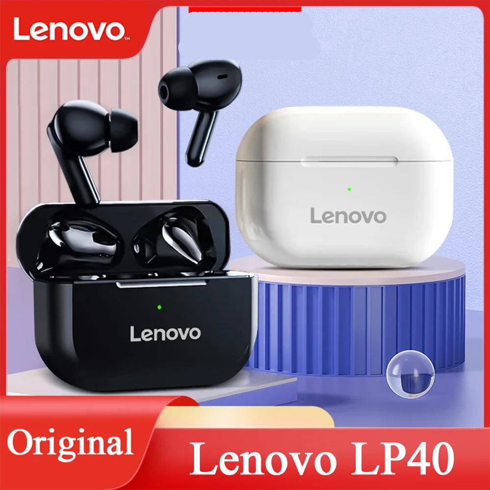 

Original Lenovo LP40 Wireless Bluetooth Earphone in Ear with Mic Handsfree Headset Noise Reduction Sports Earbuds for All Phone