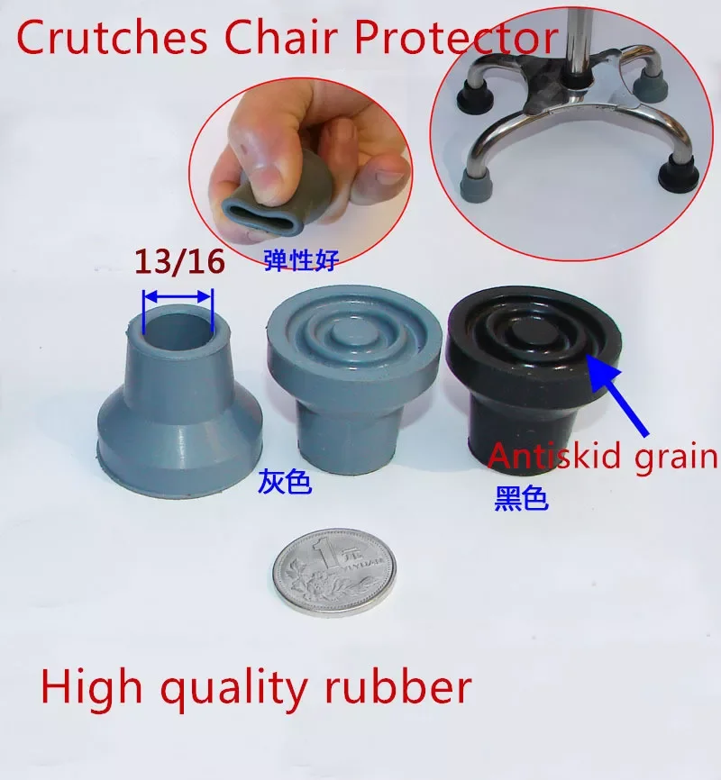 

2pcs Soft Replacement Rubber Tip 13mm 16mm Safety Cane Walking Stick Chair Table Protector Crutches Mobility Aid for Stability