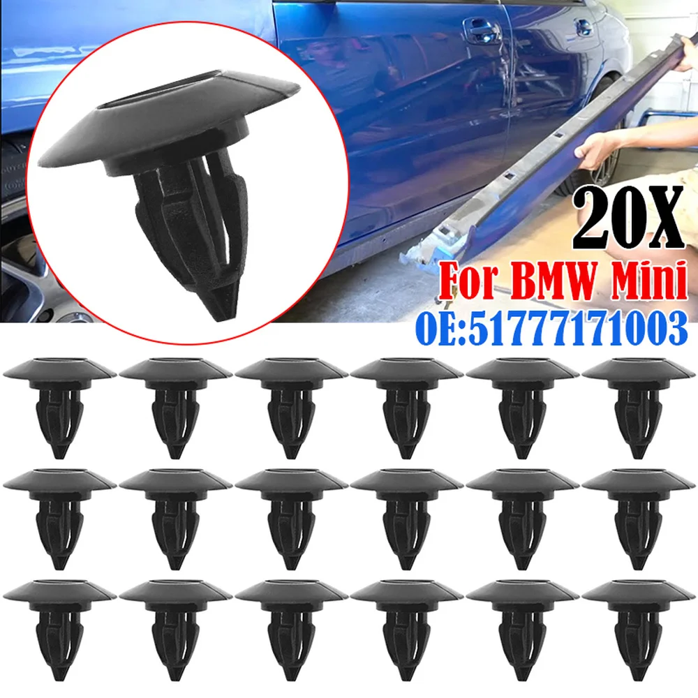 20 шт. молдинговые зажимы для боковой двери автомобиля 51777171003 Mini Cooper R56 R60 BMW X5 X6 E70 F15