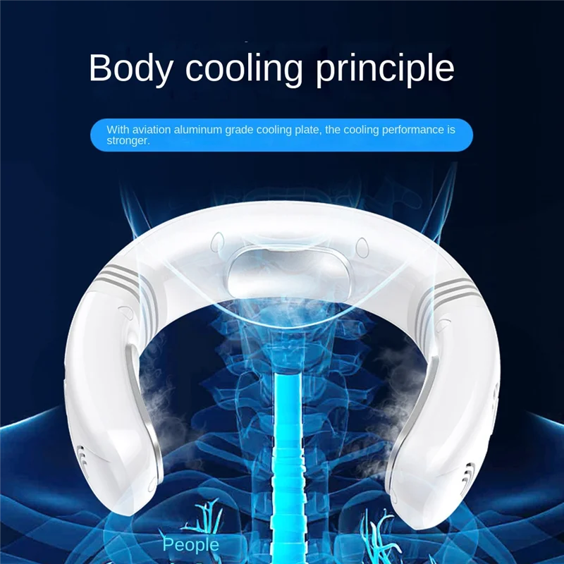 

Hanging Neck Fan Outdoor Portable Air Conditioner Air Cooler Refrigeration Instrument Leafless Hanging Neck Fan White