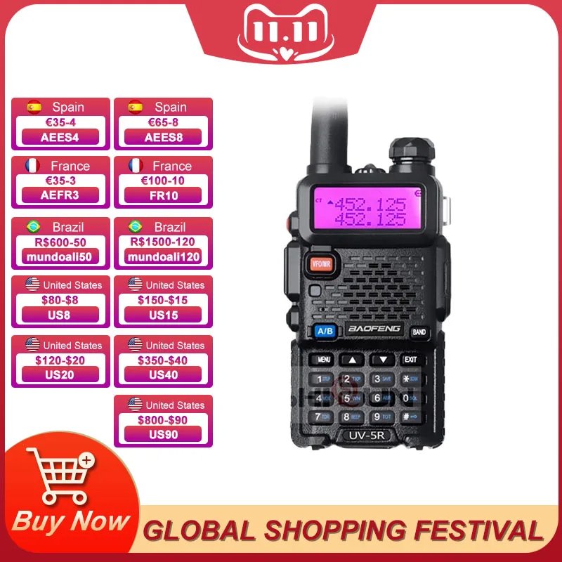 Baofeng Dmr Ham Radio 5W 8W UV-5R Walkie Talkie 10 km UV 5R walkie-talkie hunting CB Radio UV5R Baofeng UV-9R UV-82 UV-8HX UV-XR