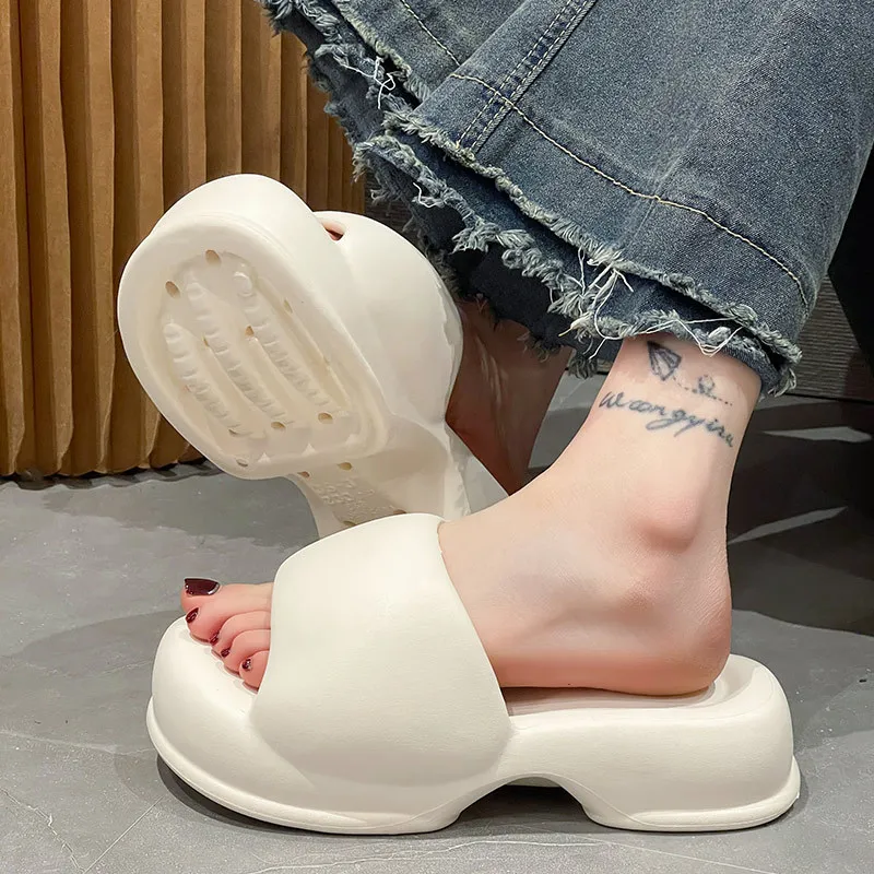 Summer Women Slippers 2023 New Fashion Thick Slides Thick Sole Open Toe Outdoor Beach Walking Eva Casual Summer Platform Sandals