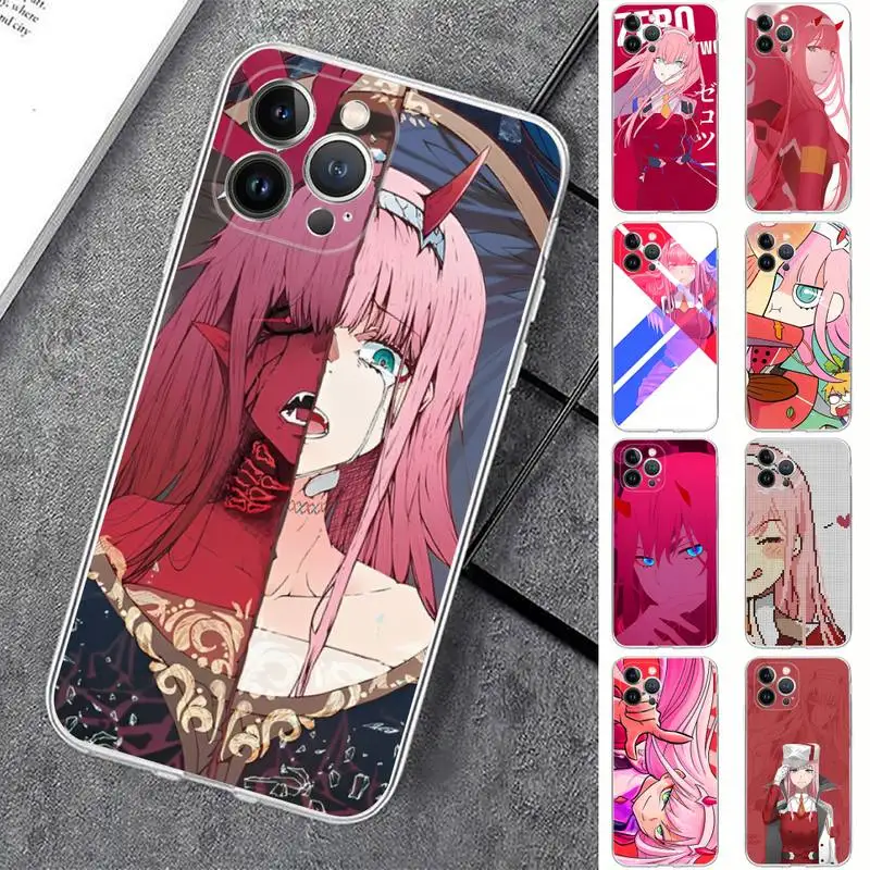 

MaiYaCa Zero Two Anime Phone Case For iPhone 14 11 12 13 Mini Pro XS Max Cover 6 7 8 Plus X XR SE 2020 Funda Shell
