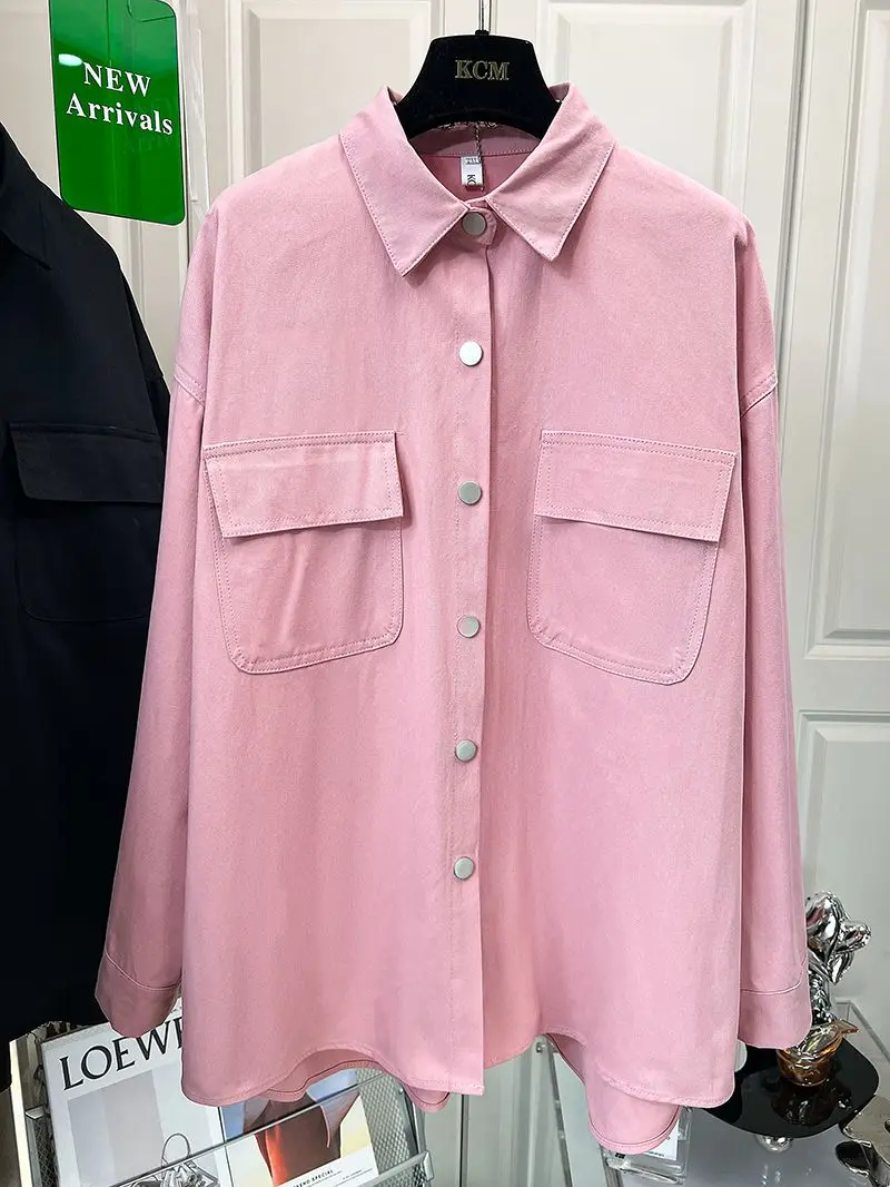 

SuperAen Женская свободная весенняя и осенняя 2023 винтажная джинсовая рубашка с потертостями в Корейском стиле