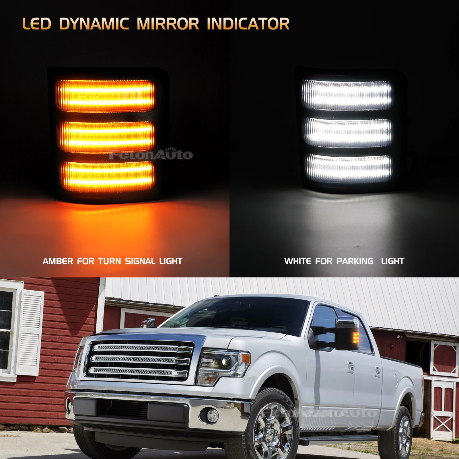 

Super Duty Sequential Switchback DRL Amber Side Mirror Reflector Turn Signal Lights Indicator For Ford F250 F350 F450 2008-2016