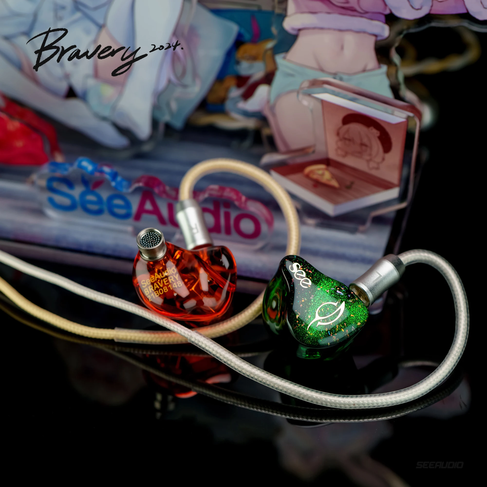 Фото Наушники-вкладыши SeeAudio IEMS Bravery''24 с 4 балансными арматурными излучателями Hi-Fi, IEM с отсоединяемым кабелем 2-в-1, гарнитура Bravery 2024 №5
