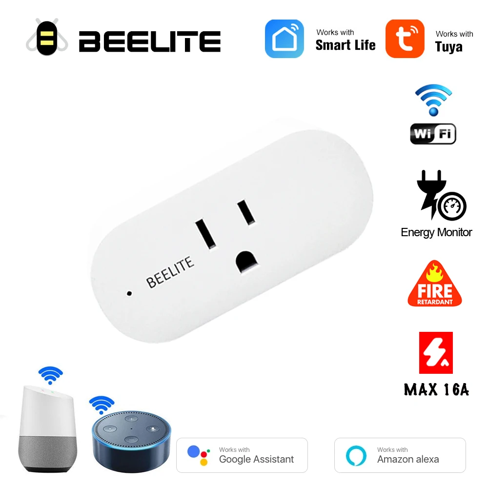 Розетка Beelite с поддержкой Wi-Fi и таймером, 16 А