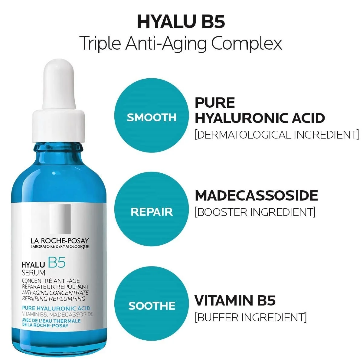 

La Roche-Posay Hyalu B5 Pure Hyaluronic Acid Serum For Face With Vitamin B5 Anti-Aging Serum Fine Lines Wrinkles Hydrating 30ml