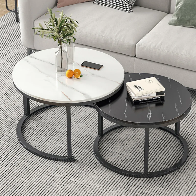

Modern Marble Coffee Table Metal Living Room Desk Small Poker Mesas De Centro Para Sala Nordic Furniture YYY35XP
