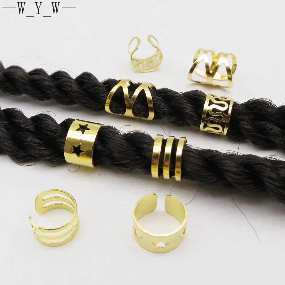 100pcs adjustable viking hair dread Braids dreadlock beard Beads cuffs clips for Hair women men accessories