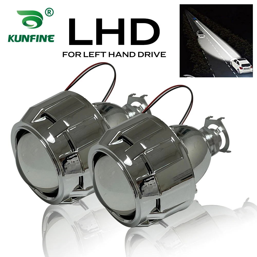 

KUNFINE 2 шт./лот 2,5-дюймовый биксеноновый HID-объектив для проектора, автомобильные кожухи дальнего/ближнего света для автомобильных фар, галогенная или ксеноновая лампа