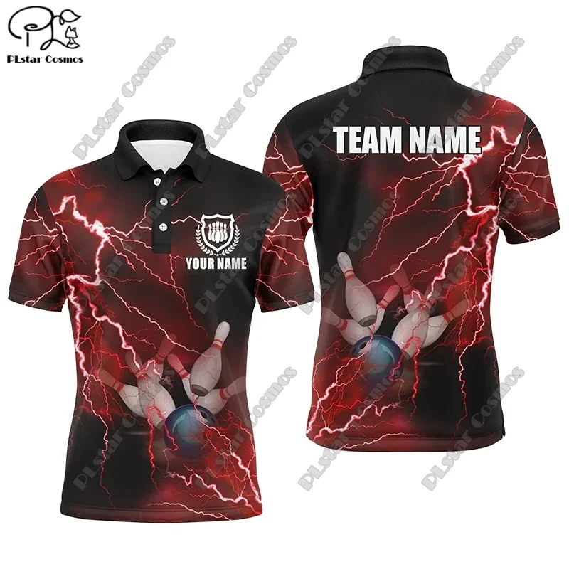 Новинка персонализированная рубашка-поло с 3d-рисунком боулинга футболка-поло