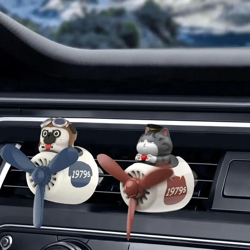 

Car Fresheners Fan Automotive Air Outlet Vent Diffuser Cartoon Pilot Rotating Fan Air Freshener Fragrance Automobiles Accessory