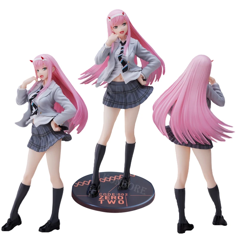 

18cm DARLING in the FRANXX 02 Anime Girl Figure School Uniform Zero Two Sexy Action Figure Zero Two Figurine Colletible Doll Toy