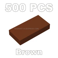 500pcs building blocks 1x2 tile diy scene figure compatible with 3069 moc creative educational toys for children gift brown