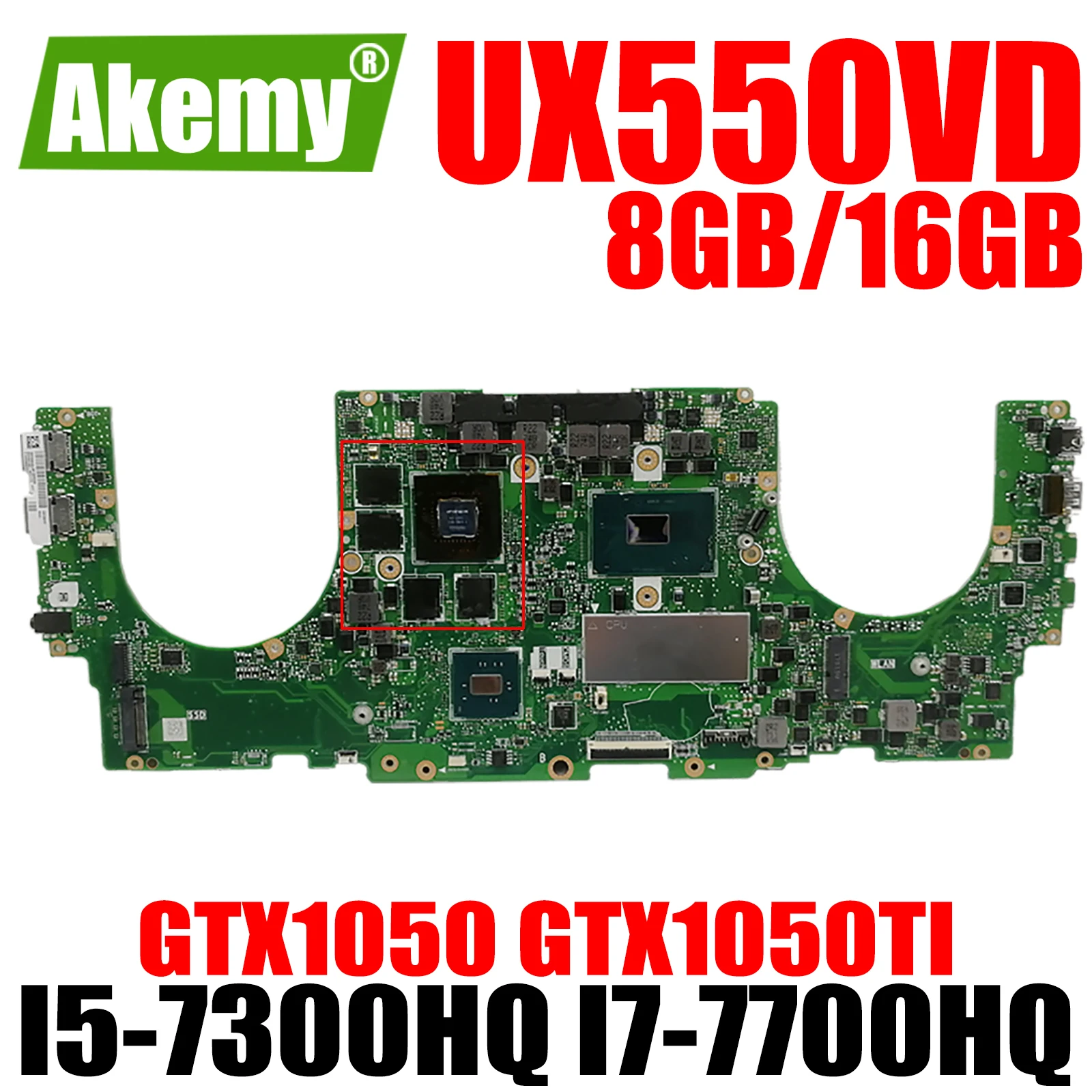 

Материнская плата UX550VD для ноутбука ASUS U5500V UX550VE UX550V UX550, материнская плата GTX1050 GTX1050TI, графический процессор I7-7700HQ, 8 ГБ, 16 ГБ
