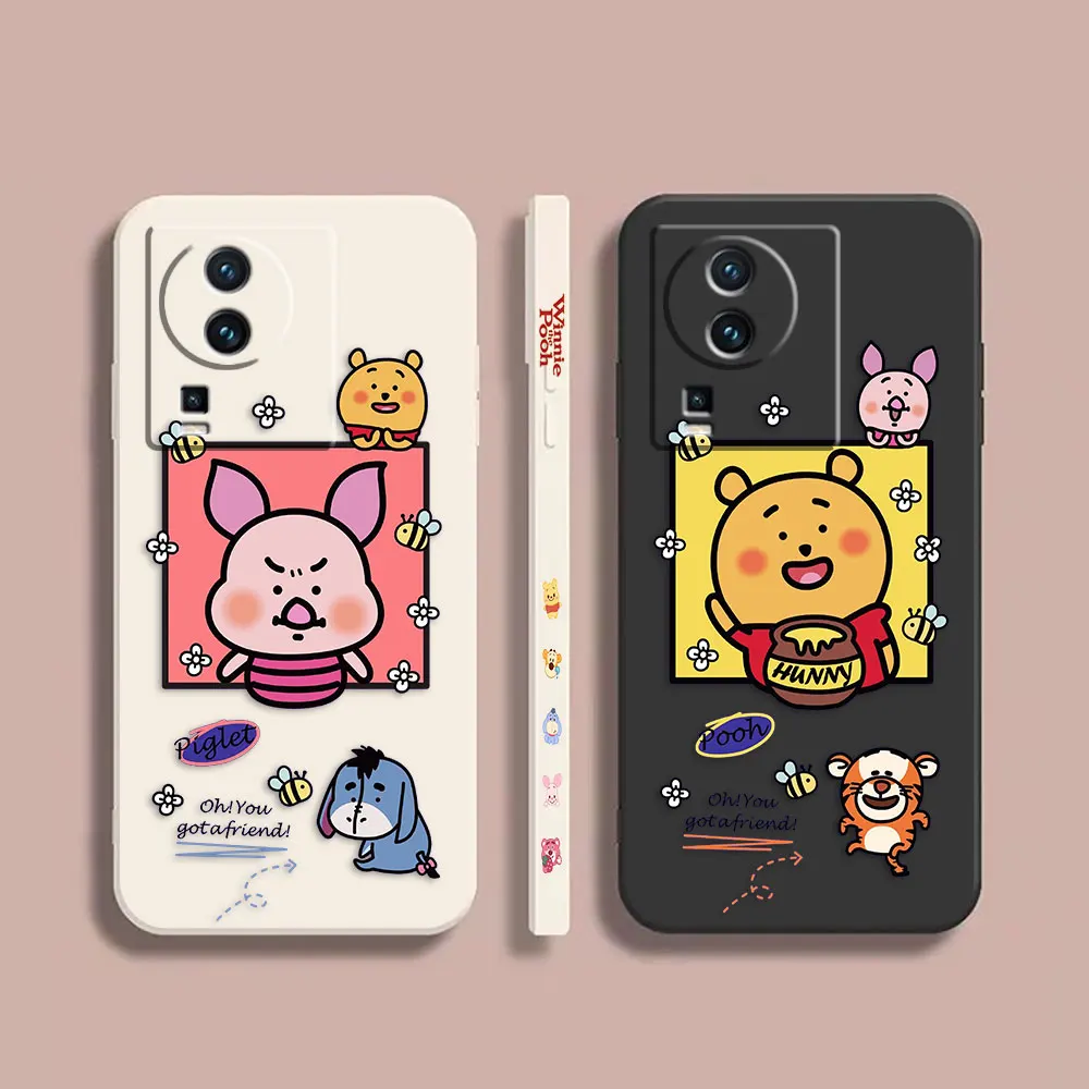 

Case For VIVO IQOO 5 7 8 9 10 Pro 5G Z3 Z5 Z6 Z7 NEO3 5 5S 6 7 Colour Simple Liquid Silicone Case Piglet Tigger Winnie The Pooh