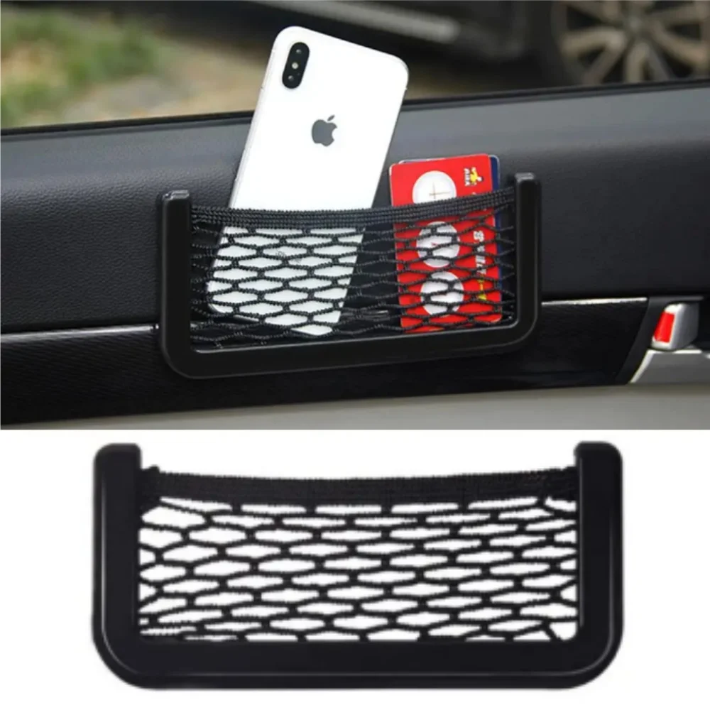 

Автомобильный органайзер, сетчатая сумка для хранения, сетчатый карман, органайзер для хранения грузовиков, держатель для мобильного телефона, автоаксессуары для всех автомобилей, липучка