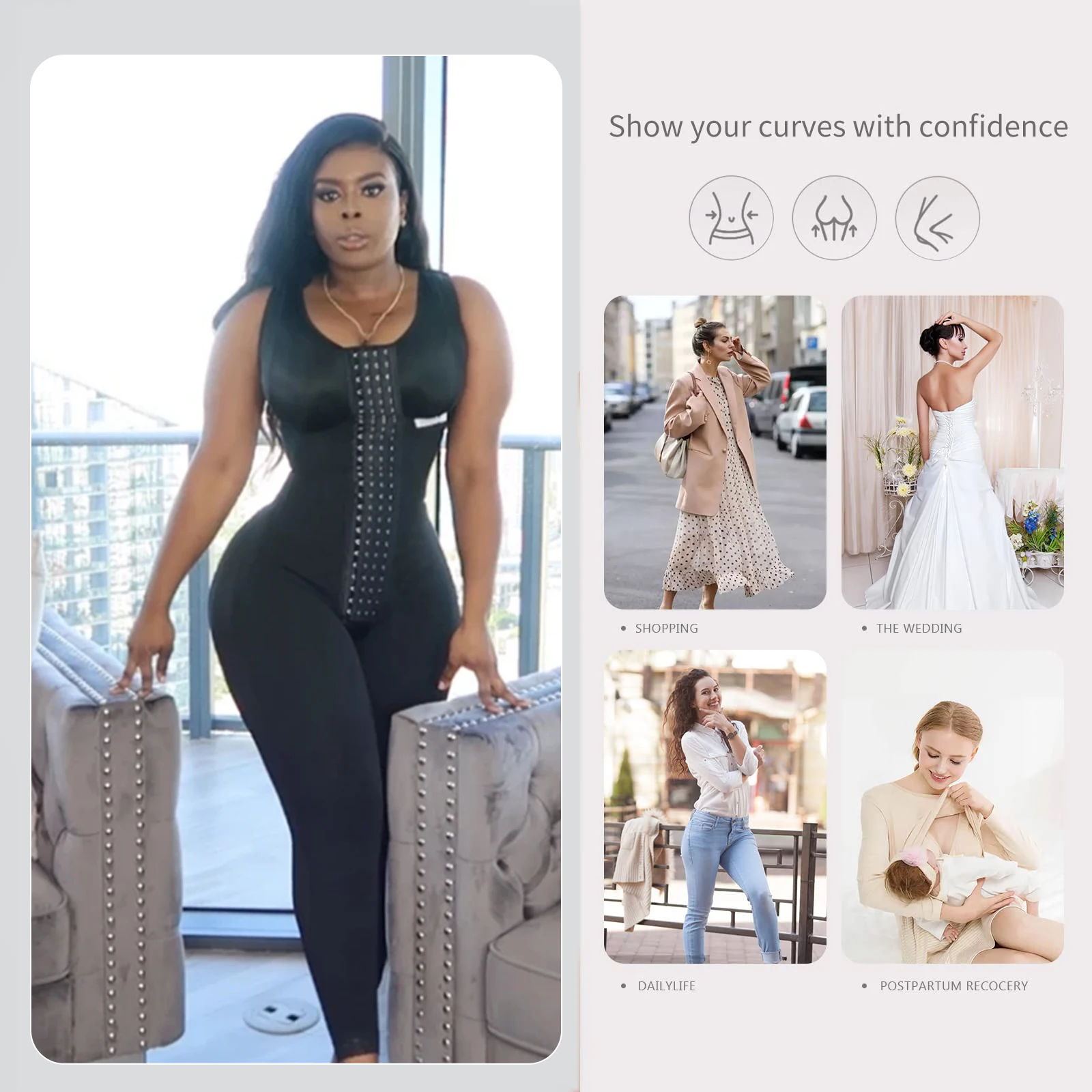 Women Fajas Colombianas Skims Bodysuit Tummy Control Butt Lift Post Surgery Recover Siamese Leggings