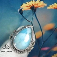 popular inlaid moonstone water drop ring cross border e commerce european and american trendy female ring