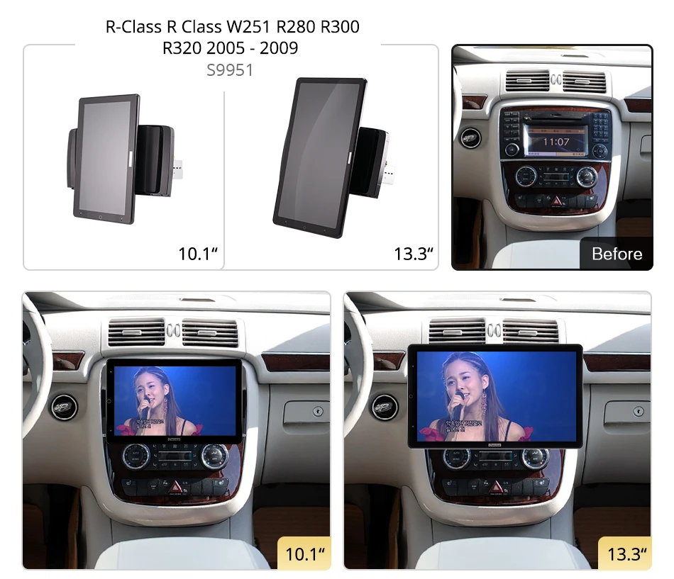 Автомобильная магнитола Mercedes Benz R-Class 13 3 дюйма 1920*1080 Android 10 0 с GPS - купить по
