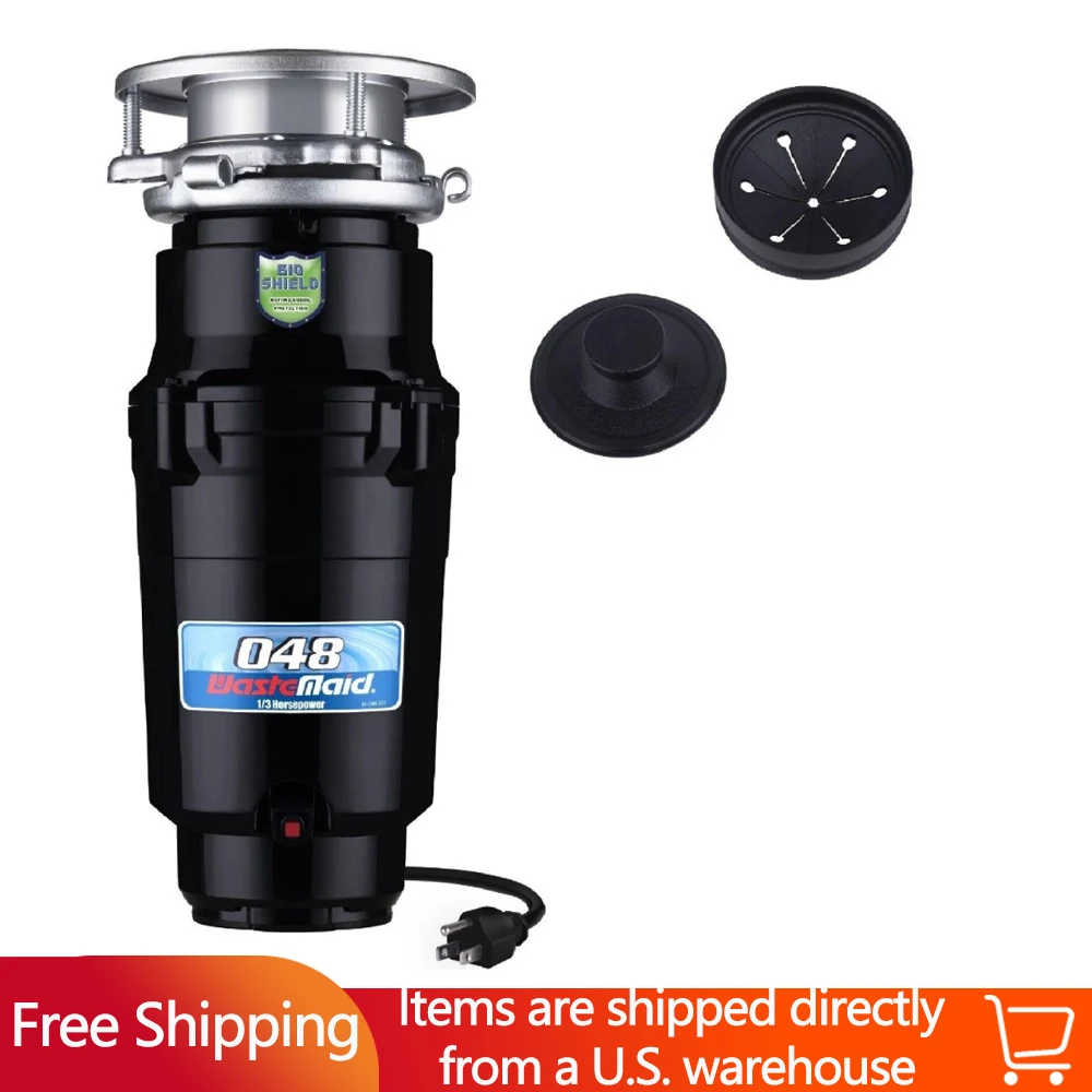

1/3 HP Garbage Disposal Food Residue Processor Includes Attached Power Cord (4.5） Kitchen Appliances Home