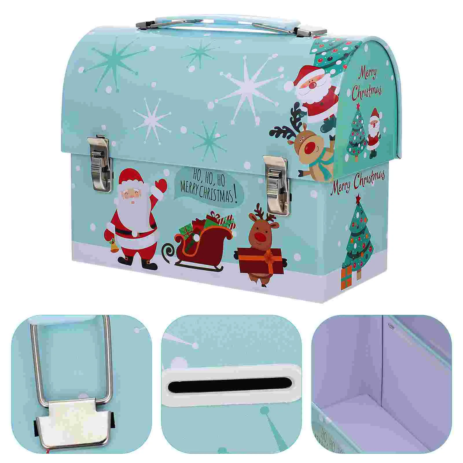 

Christmas Box Tin Party Gift Cookie Tinplate Treats Holiday Givingcontainers Favor Jar Bakery Holder Favors Tea Containerboxes