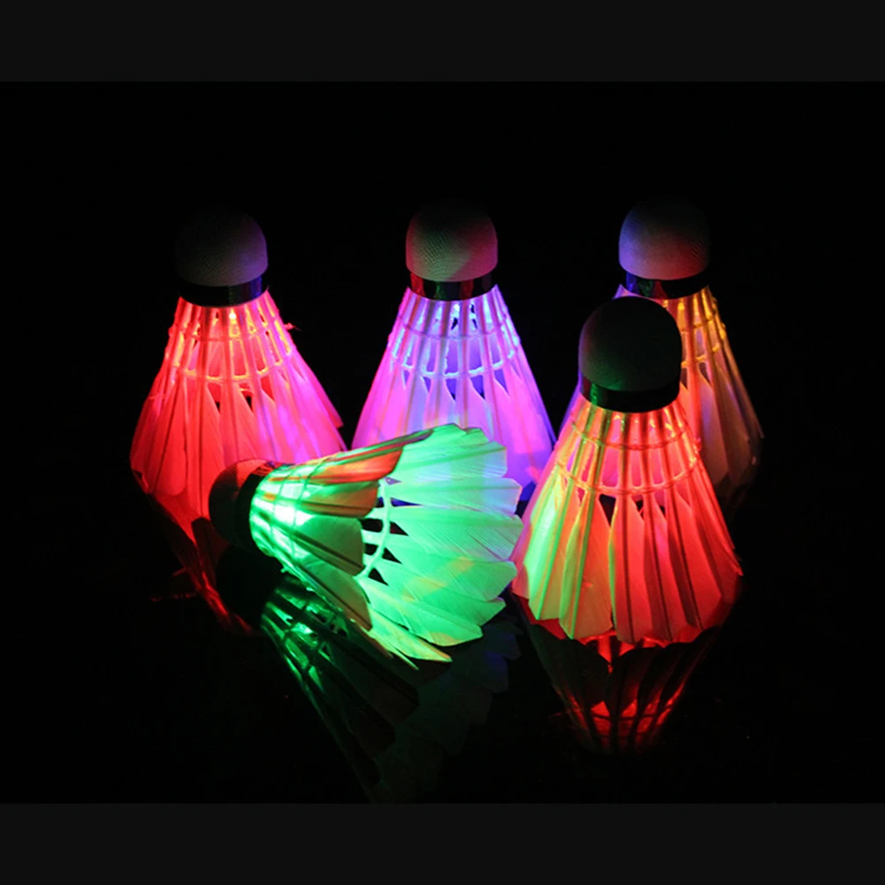 

10 Pcs Colorful Night Lighting Badminton Indoor Outdoor Sports LED Glowing Shuttlecock Toys Ball Games Accessories for Gifts