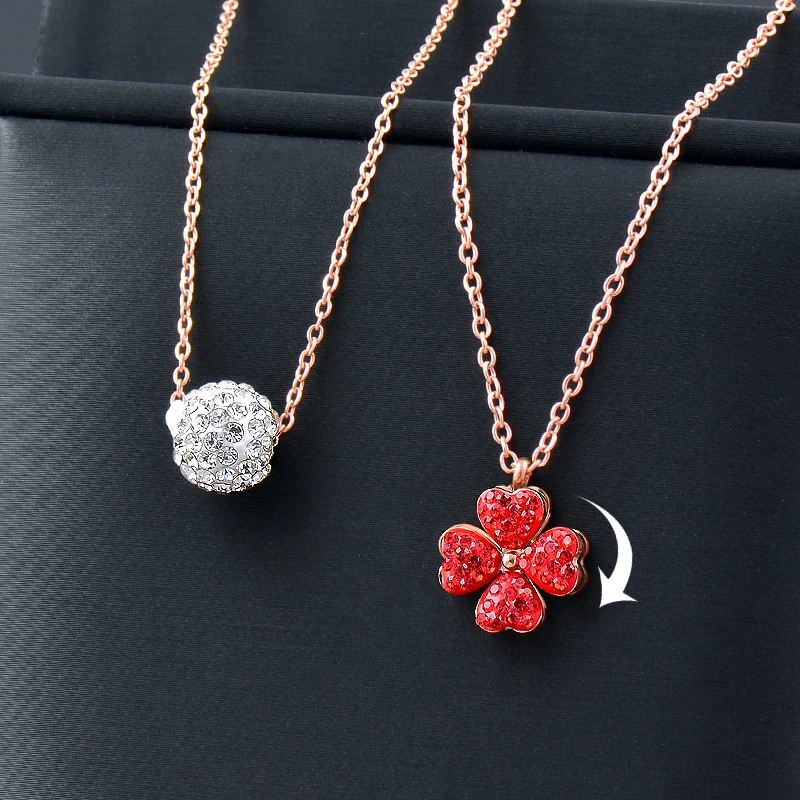 

SINLEERY korean fashion Rose Gold Color Choker Red White Crystal Spinner Chain 316L Stainless Steel Necklace For Women XL916 SSK