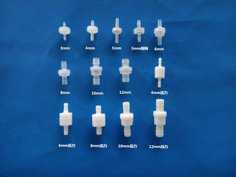 

5Pc 3/4/5/6/8/10/12mm Plastic One Way Inline Check Valve Gas Air Liquid Water Fluids Valve for Water Petrol Diesel Oils or Other