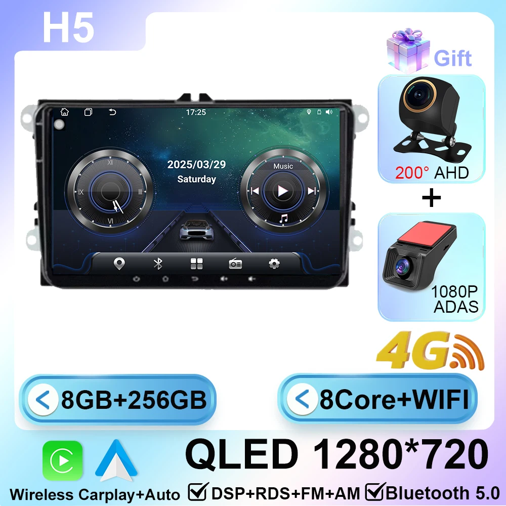 

Автомобильное радио для VW Volkswagen Skoda Octavia Golf 5 6 Touran Passat B6 Polo Jetta GPS-навигация Мультимедийный 9-дюймовый Android-плеер