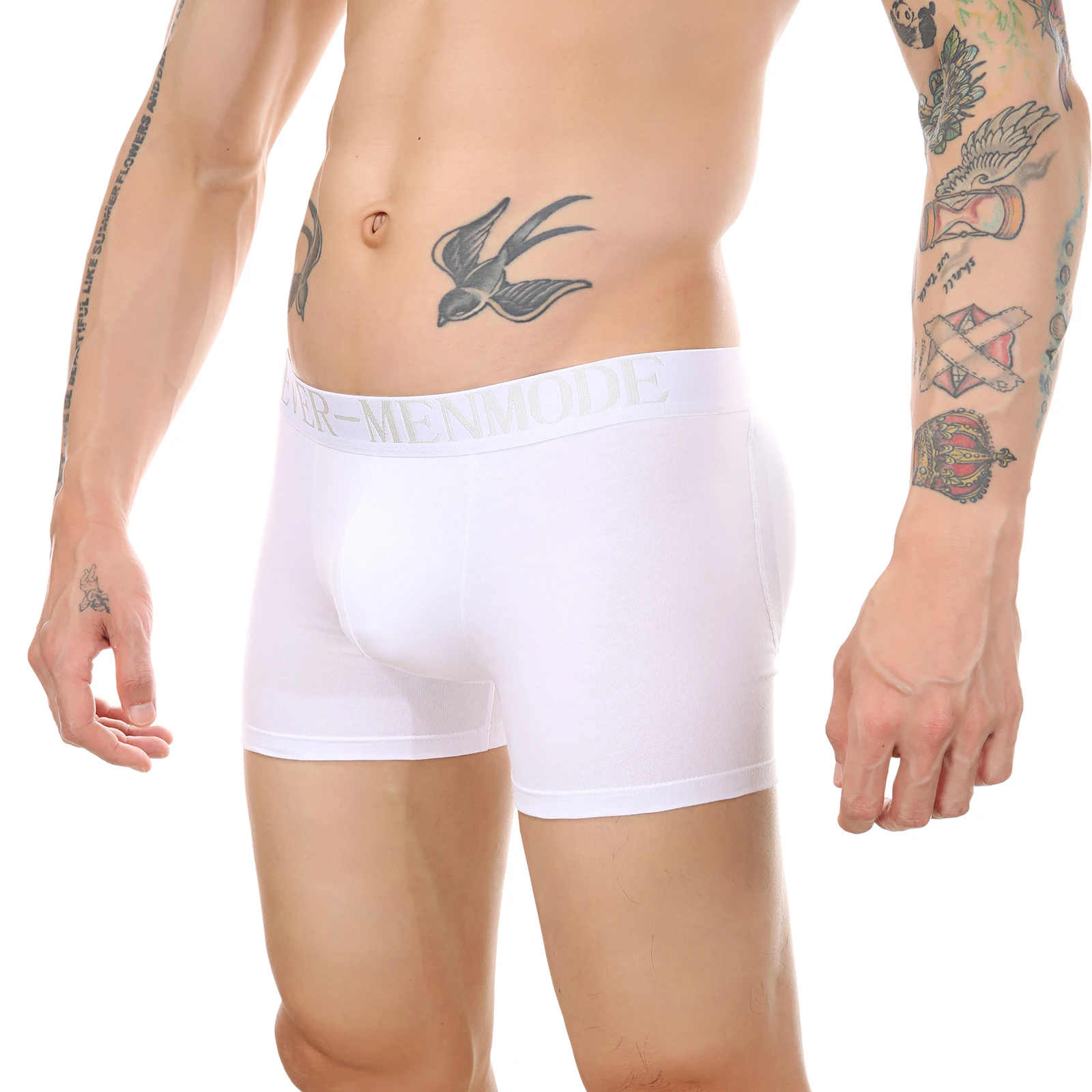 CLEVER-MENMODE Men Sexy Butt Lifter Enlarge Push Up Underpants Removable Pad Boxer Underwear Butt-Enhancing Trunk Shorts Panties