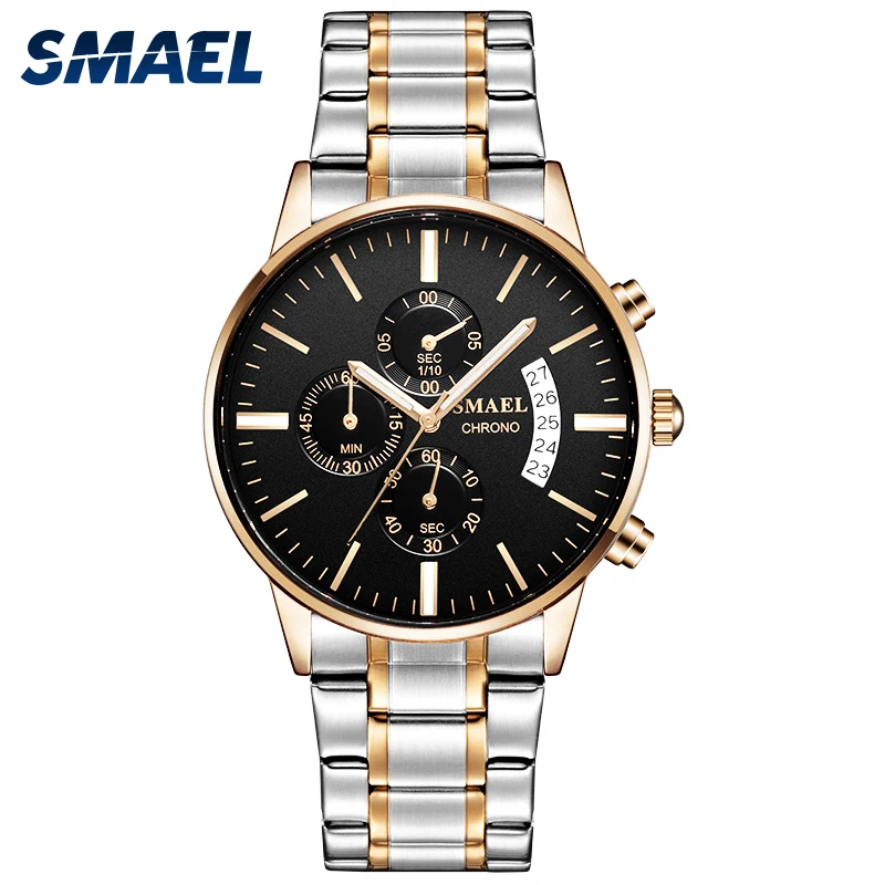 

Alloy Watches Men Stainless Steel Six needles SMAEL Watch Mens Watches SL-9093 Waterproof Quartz Watches
