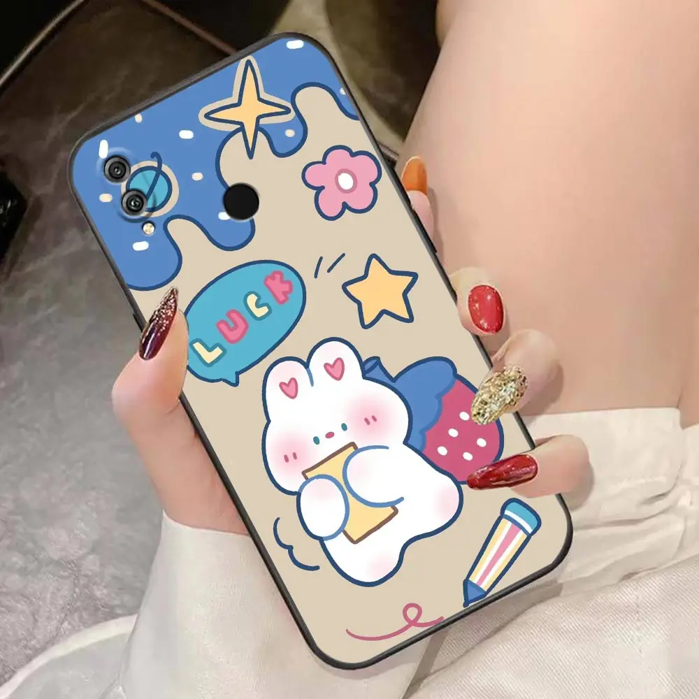 Case For HUAWEI Honor 9X 9 8 8X Max 80 70 60 50 30 20 10 10I NOTE 10 Lite Pro Case Funda Coque Shell Capa Cartoon Cream Rabbit