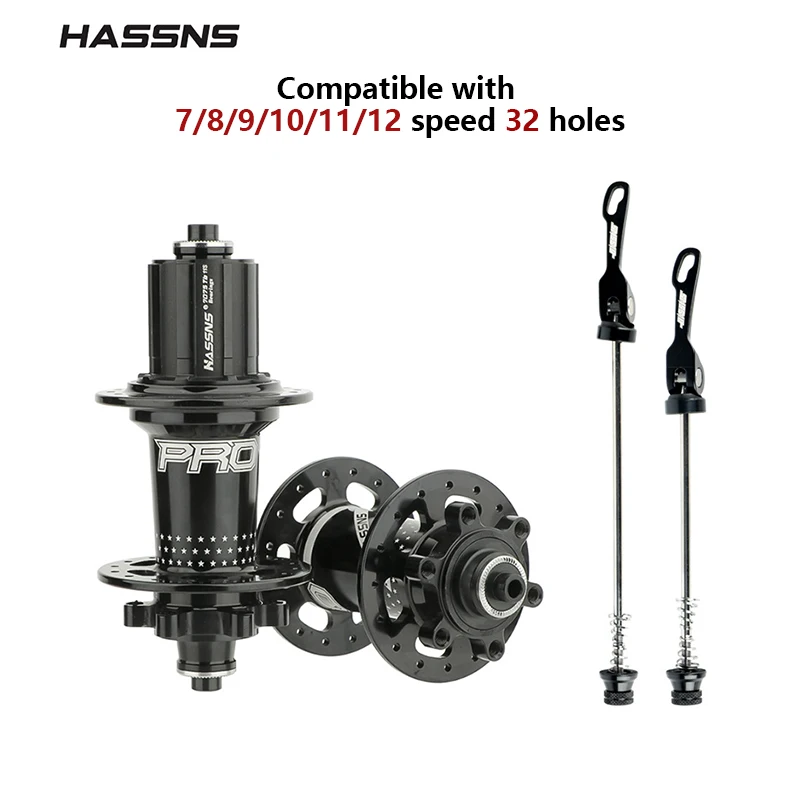 HASSNS PRO7 Bicycle Hub Mountain Bike Freehub 32H Cube 120Sound 6 Pawls Hub Freehub Mtb Cube 32 Furos 12v Ratchet Hub for MTB HG