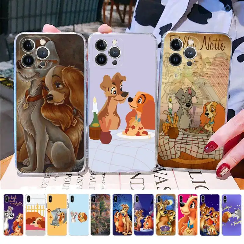 

Disney Lady and the Tramp Phone Case For iPhone 14 11 12 13 Mini Pro XS Max Cover 6 7 8 Plus X XR SE 2020 Funda Shell