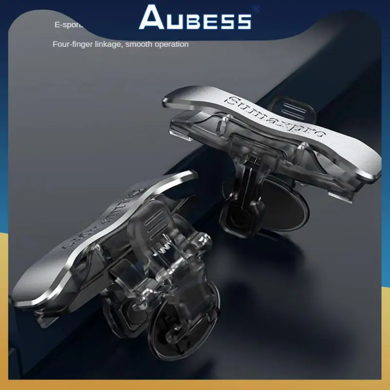 

Gamepad Trigger Four-finger Linkage Electroplating Shooter Joystick Small Universal Aim Shoot Button For Most Mobile Phones