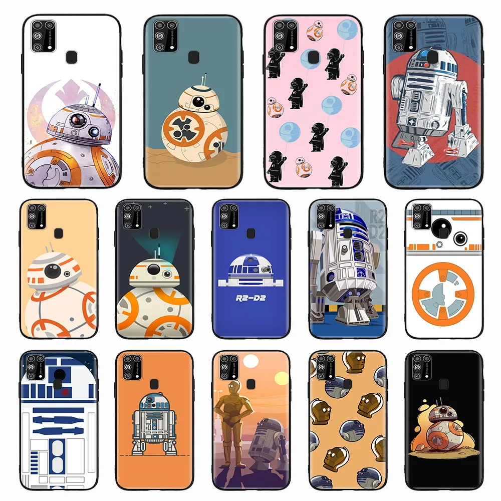 Черный чехол для Huawei Y5P Y6 Y6S Y6P Y7 Y7A Y8P Y8S Y9 Y9A Y9S Prime защитный R2D2 BB8