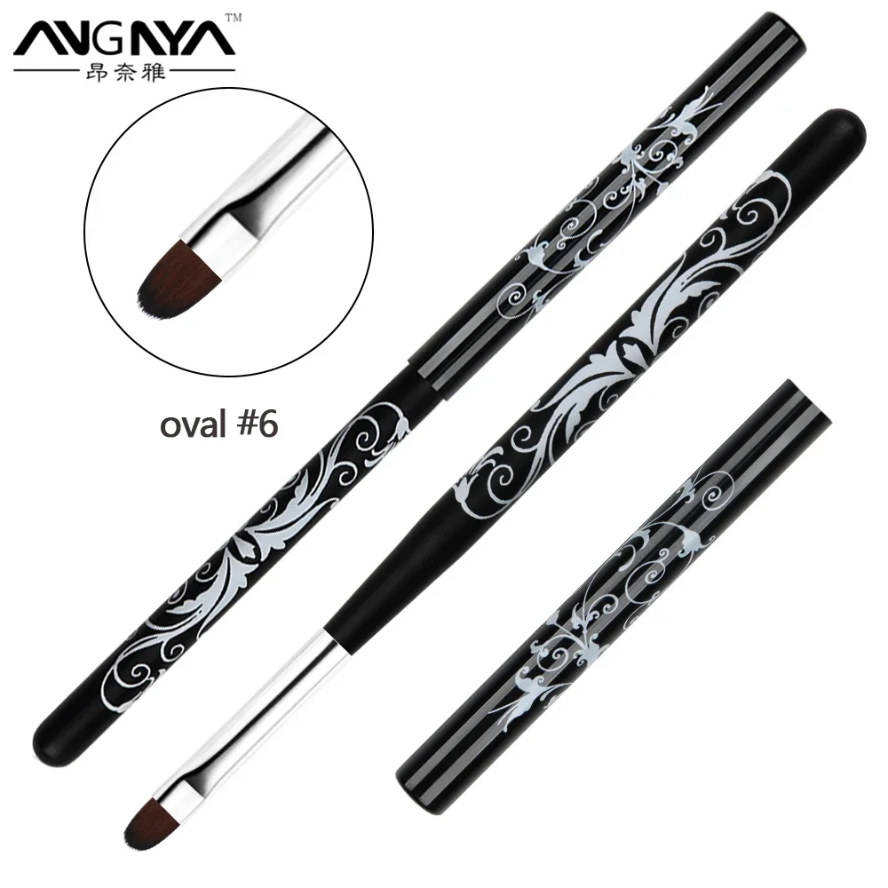 Ovale Uv Gel Nagelborstel Size2-8 Nail Art Schilderij Pen Gereedschap Manicure Kunst Acryl Borstels Nagel Tekening Tools
