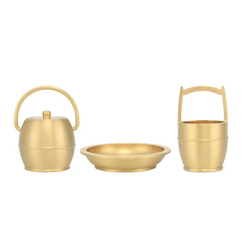 

Цилиндр потомка из чистой латуни, свадебные принадлежности из трех частей, свадебные подарки, украшение для дома в виде Dowry, все латунные Сва...