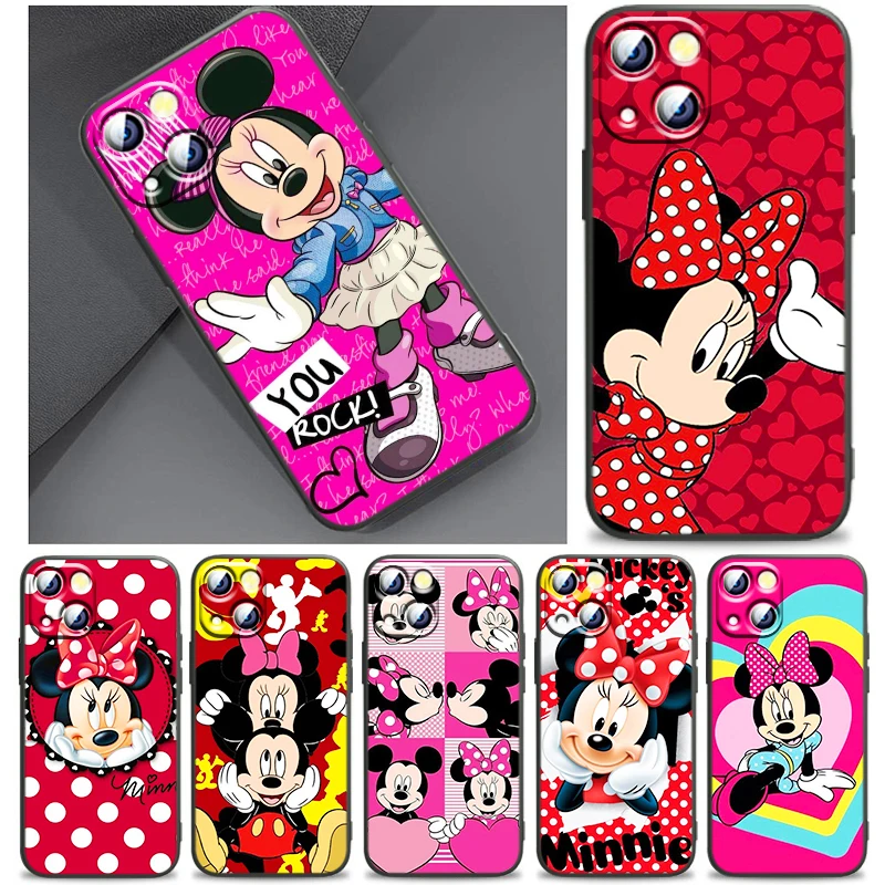 

Red Mickey mouse Phone Case For iPhone 11 12 13 Mini 14 Pro Max 11 Pro Max X XR Plus 7 8 SE Silicone Cover