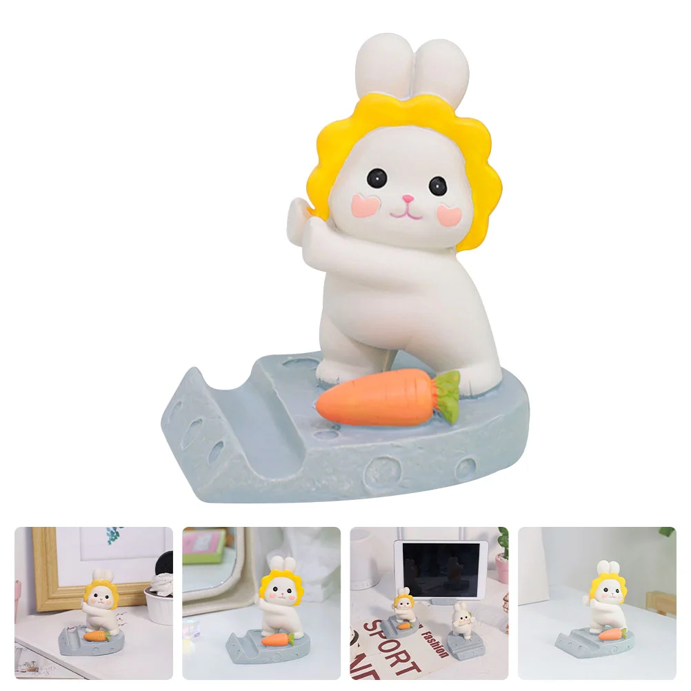 

Holder Stand Rabbit Resin Desk Cellphone Bunny Desktop Mobile Statue Cartoon Car Ornament Animal Brackets Bracket Tabletop Cell