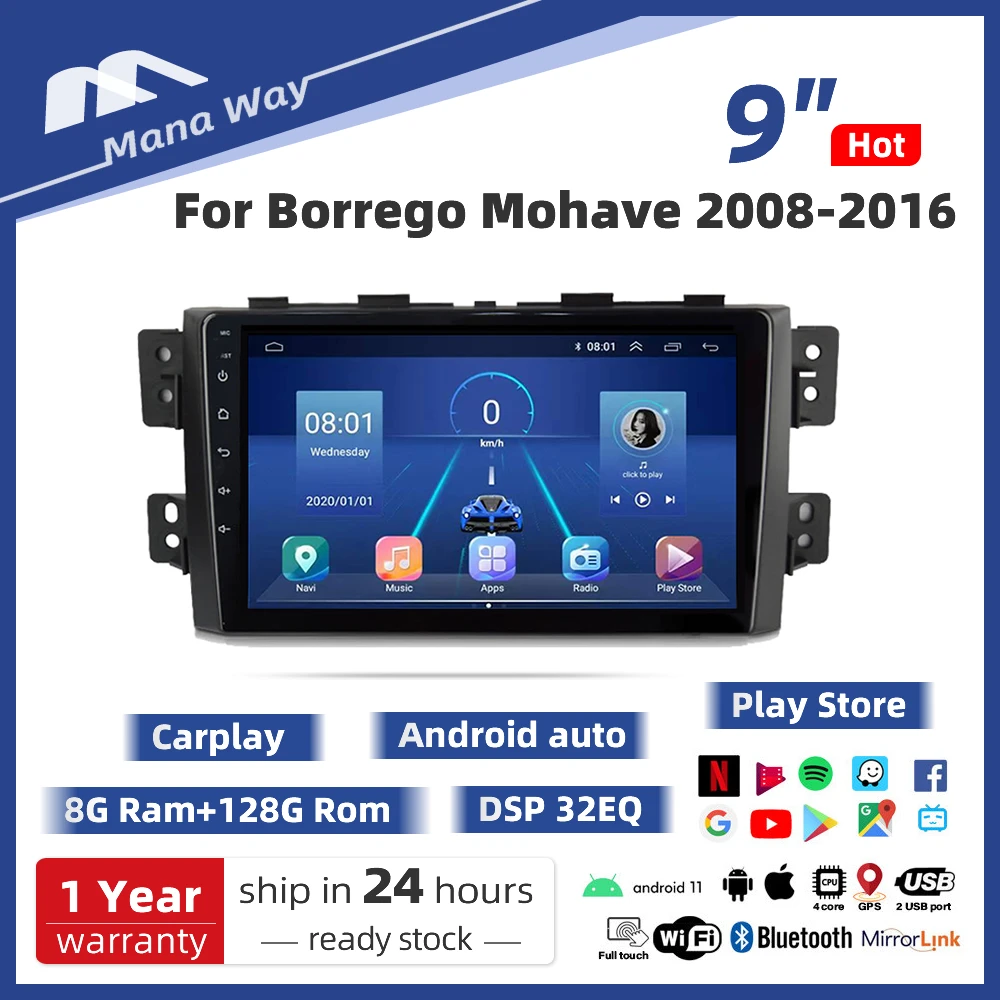 

9 Inch Android For Borrego Mohave 2008-2016 Head Unit CarPlay Car Radio Stereo Multimedia Video MP5 Player Navigation GPS 2 Din
