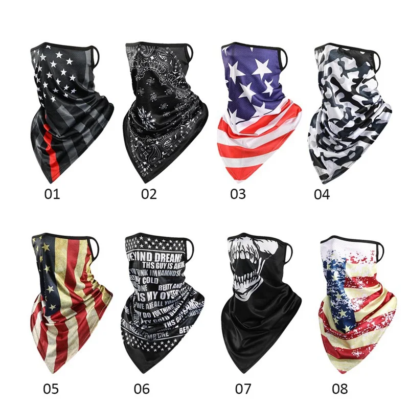

Outdoor Cycling Bandana Bicycle Motorycle Riding Off Road Dirt Bike Head Scarf Ice Silk Neck Cover Hang Ear Triangle Face Mask