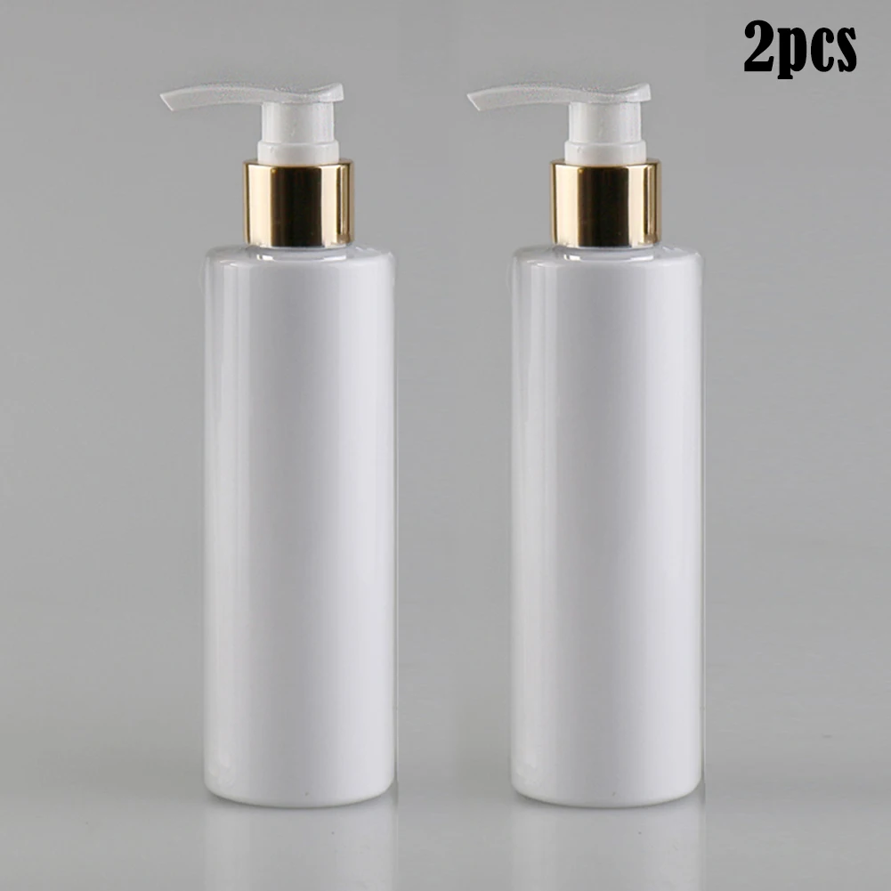 

2pcs 200ML Plastic Emulsion Bottle Pump Head Shower Gel Shampoo Conditioner Dispenser Bathroom Empty Bath Pump Bottle