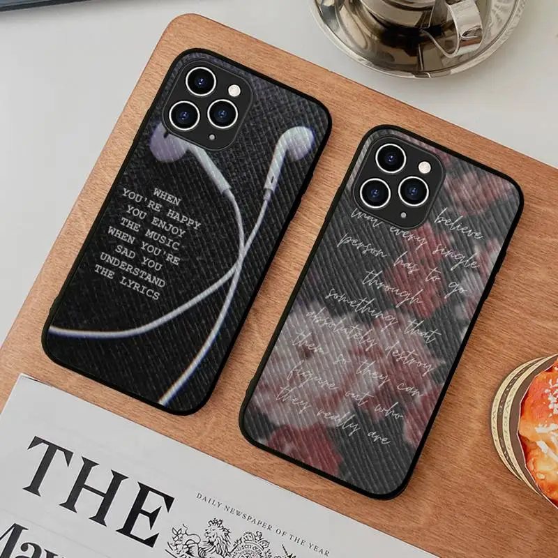 

Sentence Quotes Phone Case Hard Leather Case for iPhone 11 12 13 Mini Pro Max 8 7 Plus SE 2020 X XR XS Coque