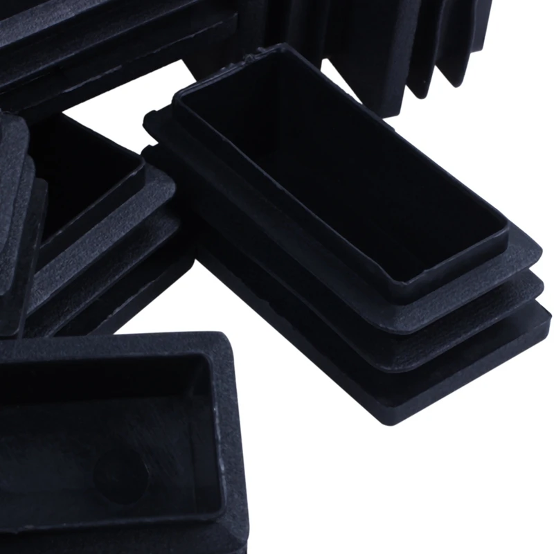 

Plastic Rectangle Blanking End Tube Caps Inserts 25X50mm 300Pcs Black