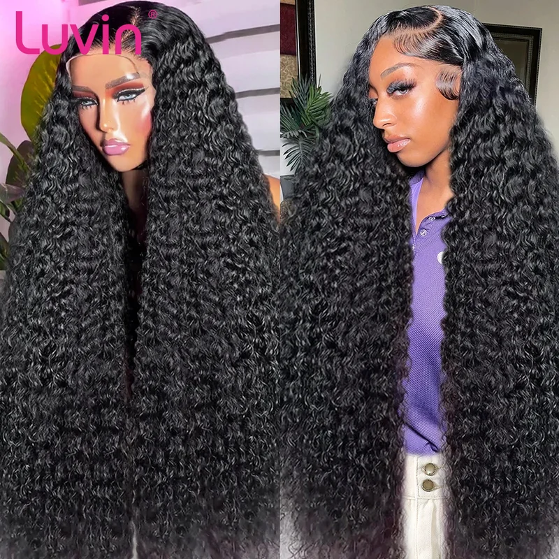 Натуральные Волосы Глубокая Волна 13x4 13x6 Передний Парик Шнурка Hd Прозрачный