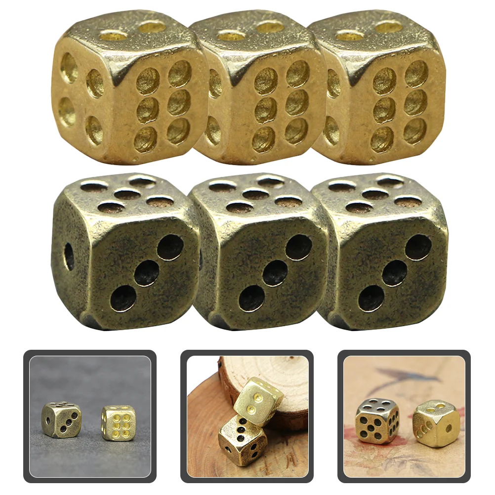 

6 шт. винтажные медные игральные кости для фестиваля вечеринки дня рождения карнавала ночного клуба бара